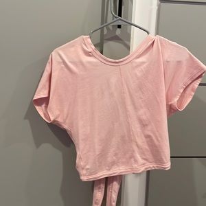 pink lululemon open back top
